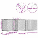 vidaXL Kutyaketrec Ezüst 600 x 200 x 200 cm Horganyzott acél