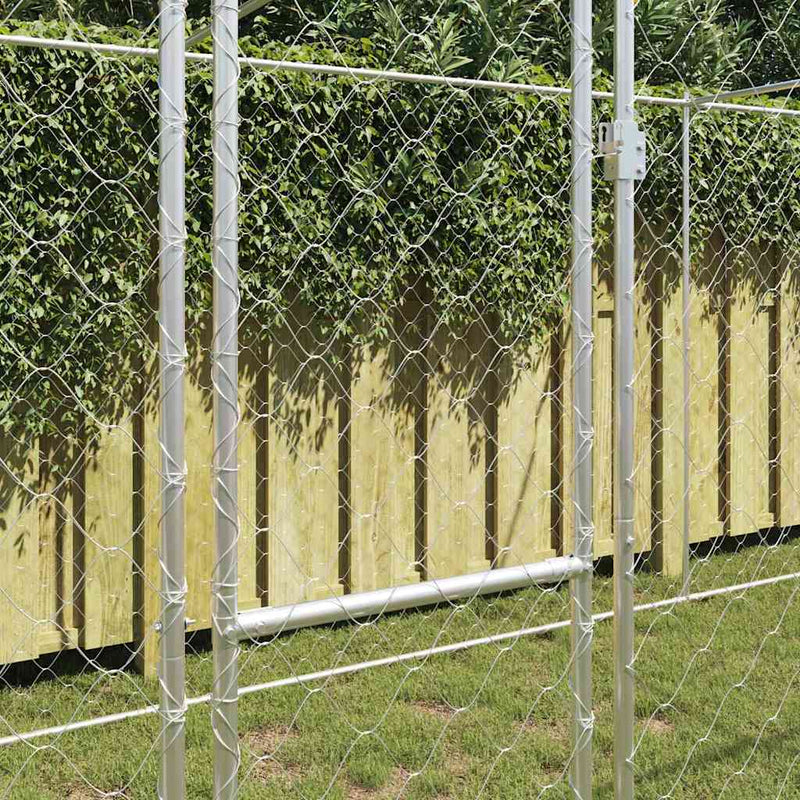 vidaXL Kutyaketrec Ezüst 800 x 200 x 200 cm Horganyzott acél