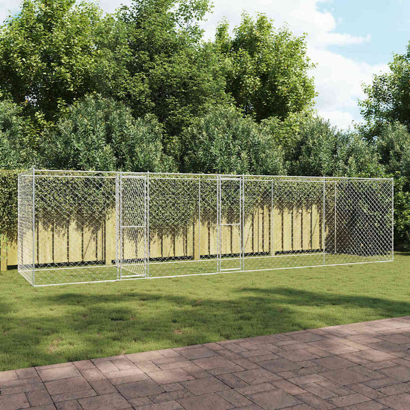 vidaXL Kutyaketrec Ezüst 800 x 200 x 200 cm Horganyzott acél