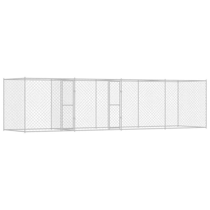 vidaXL Kutyaketrec Ezüst 800 x 200 x 200 cm Horganyzott acél