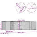 vidaXL Kutyaketrec Ezüst 800 x 200 x 200 cm Horganyzott acél