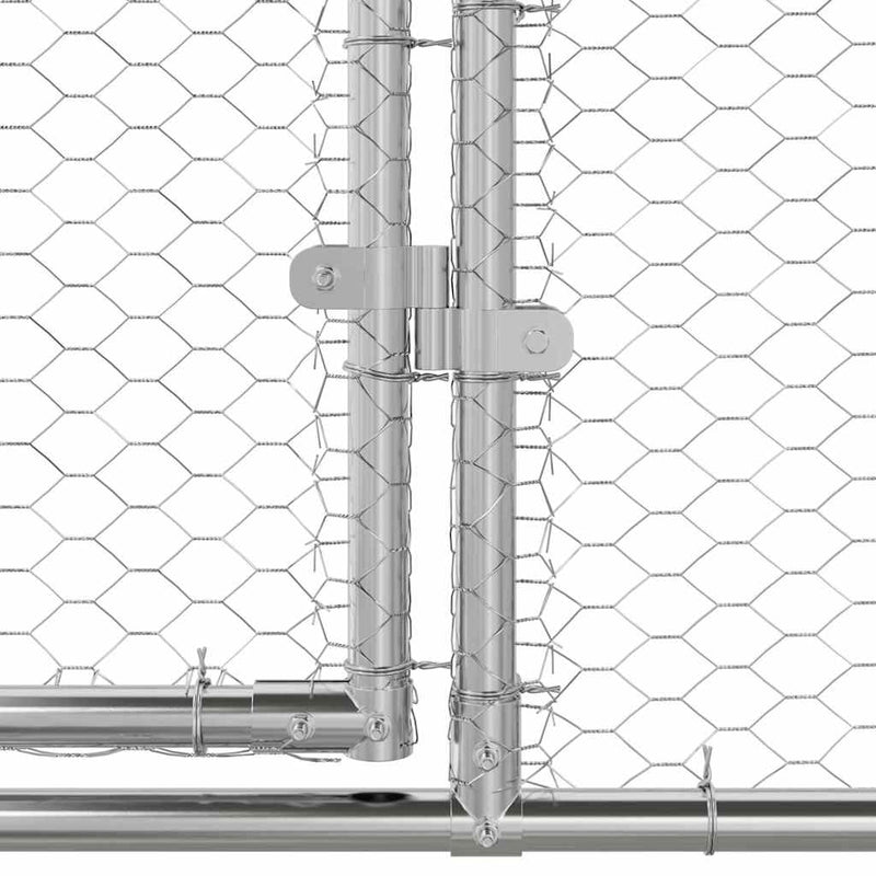 vidaXL Csirkeketrec Ezüst 400 x 200 x 198.5 cm Horganyzott acél