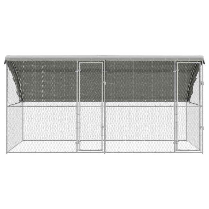vidaXL Csirkeketrec Ezüst 400 x 200 x 198.5 cm Horganyzott acél