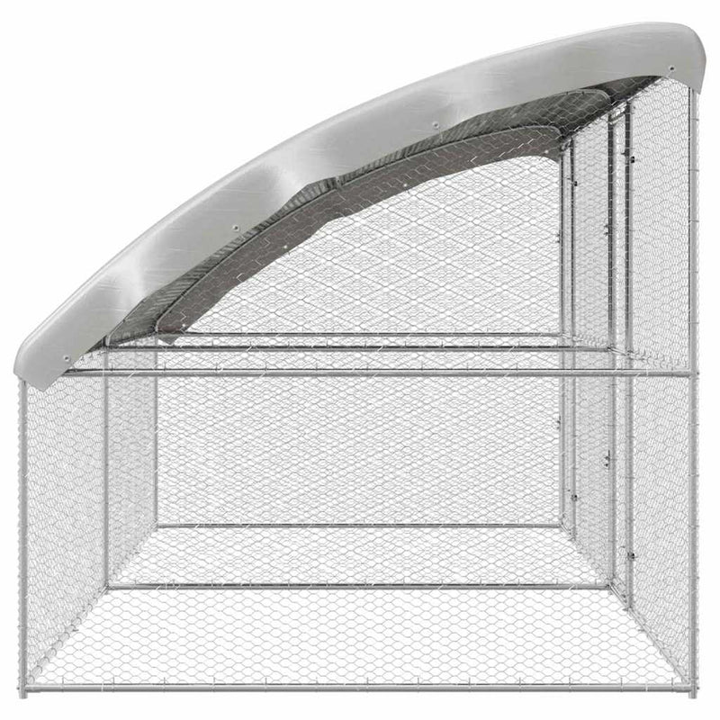 vidaXL Csirkeketrec Ezüst 400 x 200 x 198.5 cm Horganyzott acél