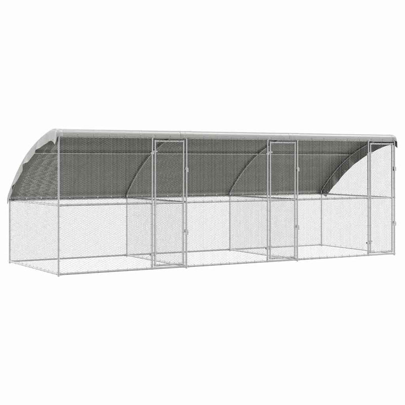vidaXL Csirkeketrec Ezüst 600 x 200 x 198.5 cm Horganyzott acél
