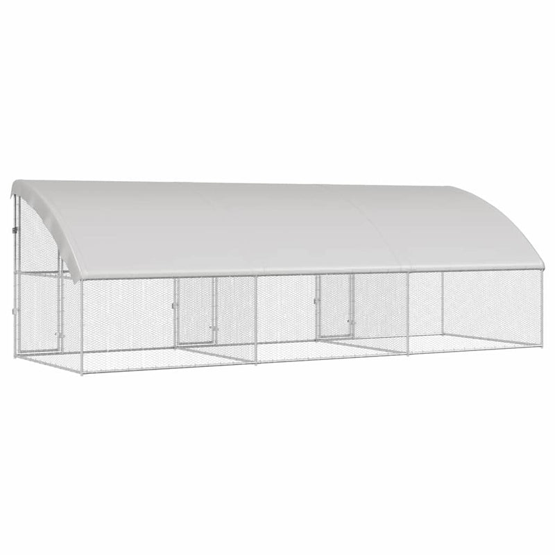 vidaXL Csirkeketrec Ezüst 600 x 200 x 198.5 cm Horganyzott acél