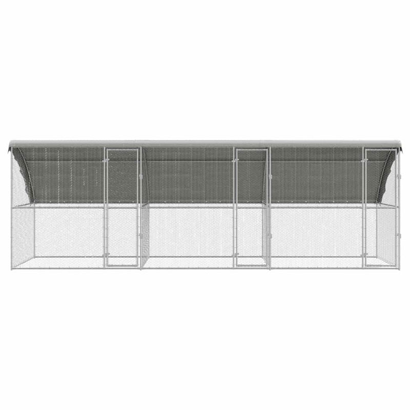 vidaXL Csirkeketrec Ezüst 600 x 200 x 198.5 cm Horganyzott acél