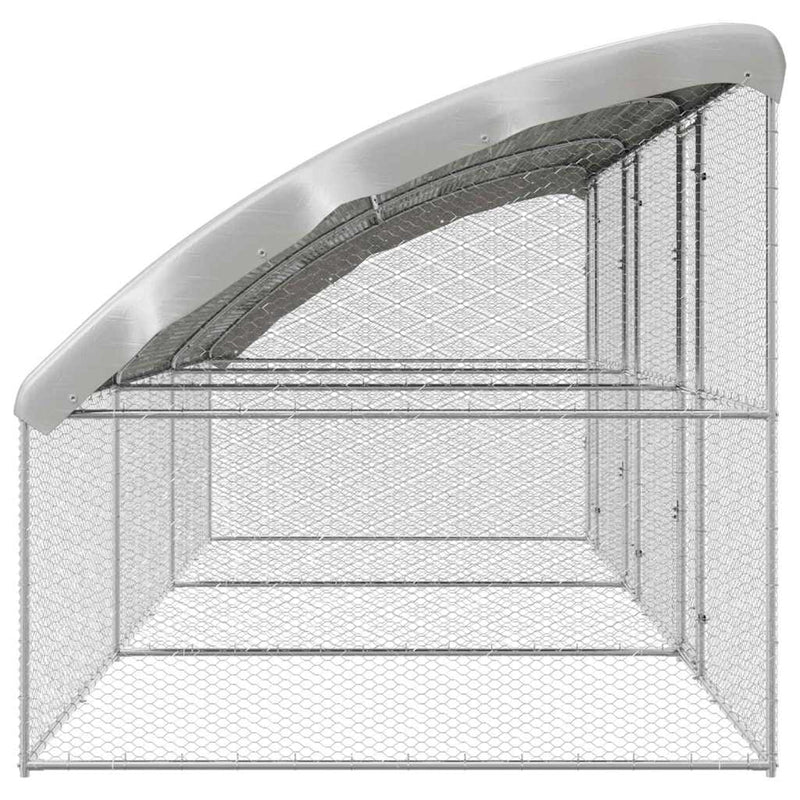 vidaXL Csirkeketrec Ezüst 600 x 200 x 198.5 cm Horganyzott acél