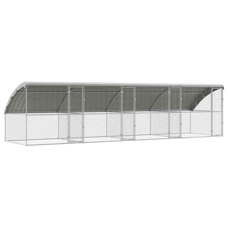 vidaXL Csirkeketrec Ezüst 800 x 200 x 198.5 cm Horganyzott acél