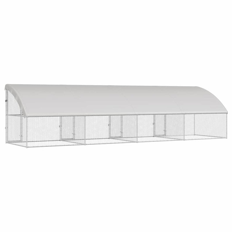 vidaXL Csirkeketrec Ezüst 800 x 200 x 198.5 cm Horganyzott acél