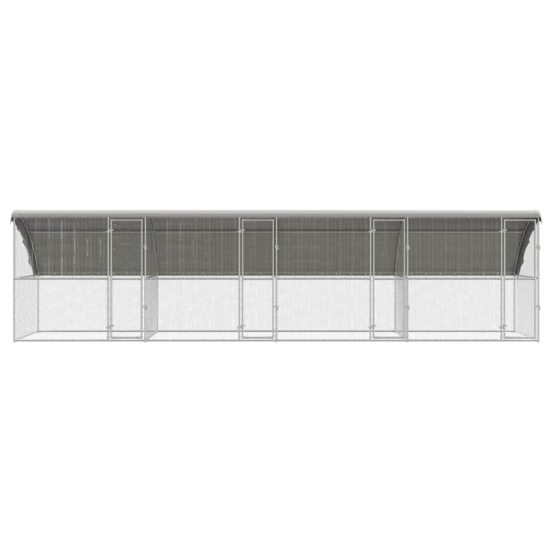 vidaXL Csirkeketrec Ezüst 800 x 200 x 198.5 cm Horganyzott acél