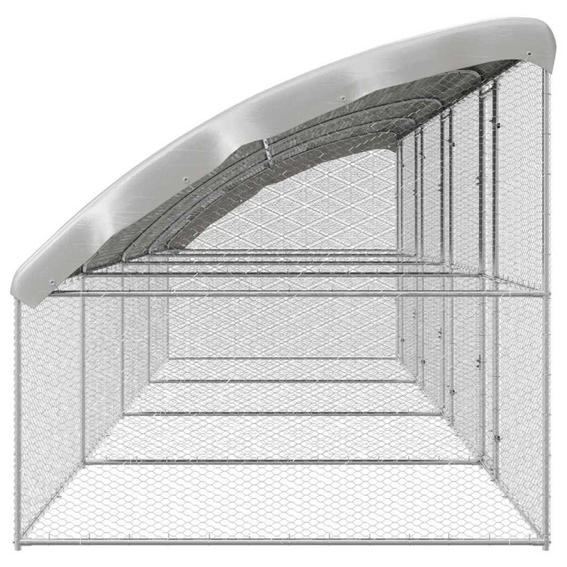 vidaXL Csirkeketrec Ezüst 800 x 200 x 198.5 cm Horganyzott acél