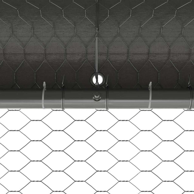 vidaXL Csirkeketrec Ezüst 800 x 200 x 198.5 cm Horganyzott acél