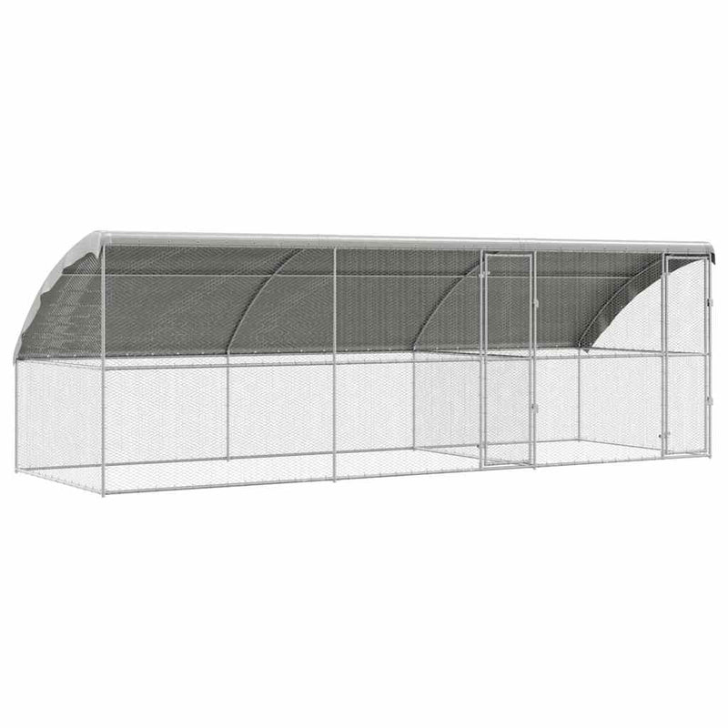 vidaXL Csirkeketrec Ezüst 600 x 200 x 198.5 cm Horganyzott acél