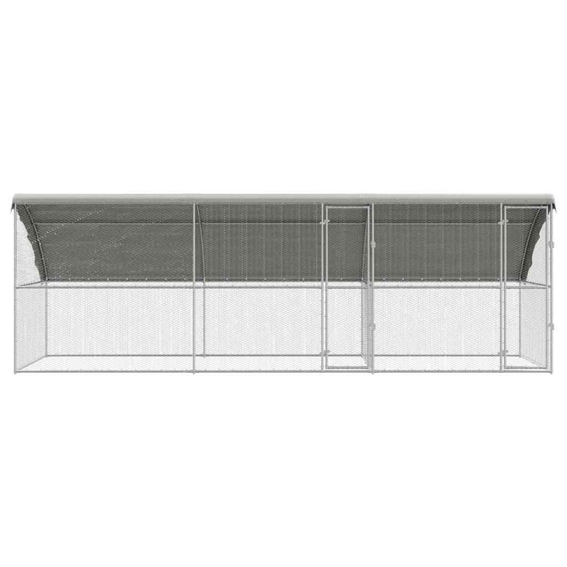 vidaXL Csirkeketrec Ezüst 600 x 200 x 198.5 cm Horganyzott acél