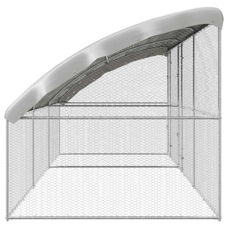 vidaXL Csirkeketrec Ezüst 600 x 200 x 198.5 cm Horganyzott acél