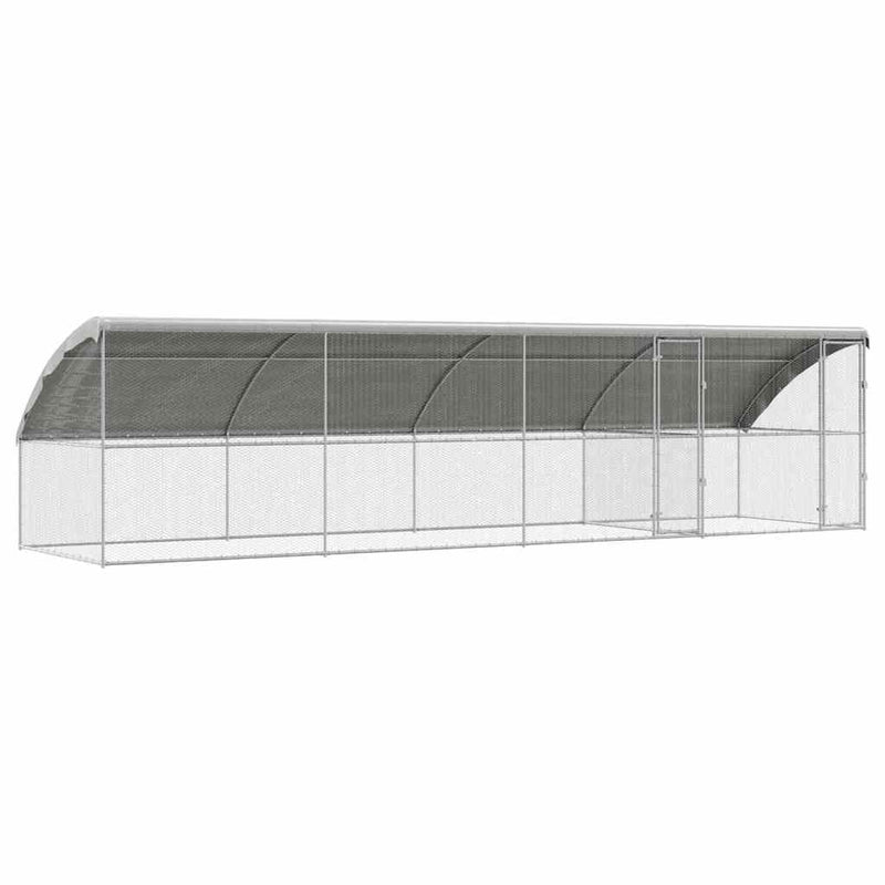 vidaXL Csirkeketrec Ezüst 800 x 200 x 198.5 cm Horganyzott acél