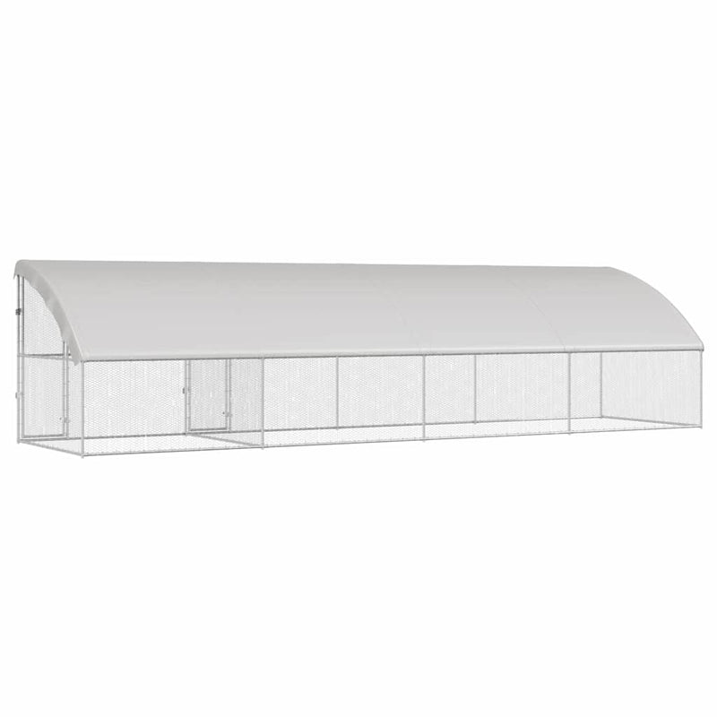 vidaXL Csirkeketrec Ezüst 800 x 200 x 198.5 cm Horganyzott acél