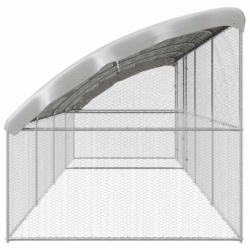 vidaXL Csirkeketrec Ezüst 800 x 200 x 198.5 cm Horganyzott acél
