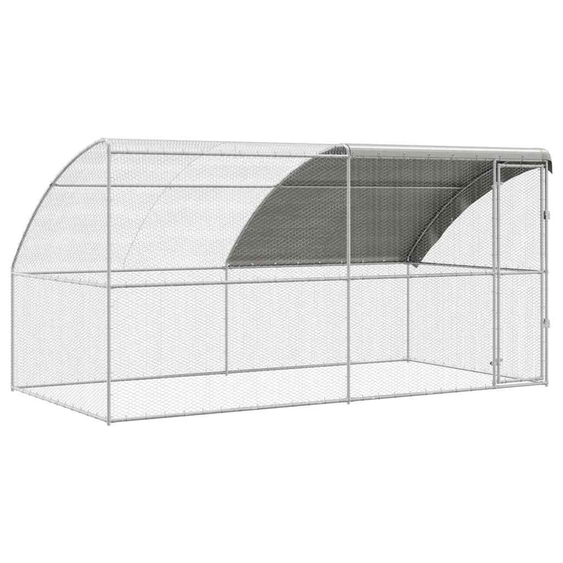 vidaXL Csirkeketrec Ezüst 400 x 200 x 198.5 cm Horganyzott acél