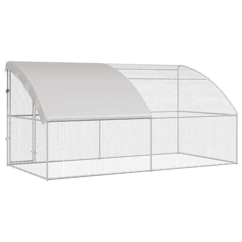 vidaXL Csirkeketrec Ezüst 400 x 200 x 198.5 cm Horganyzott acél