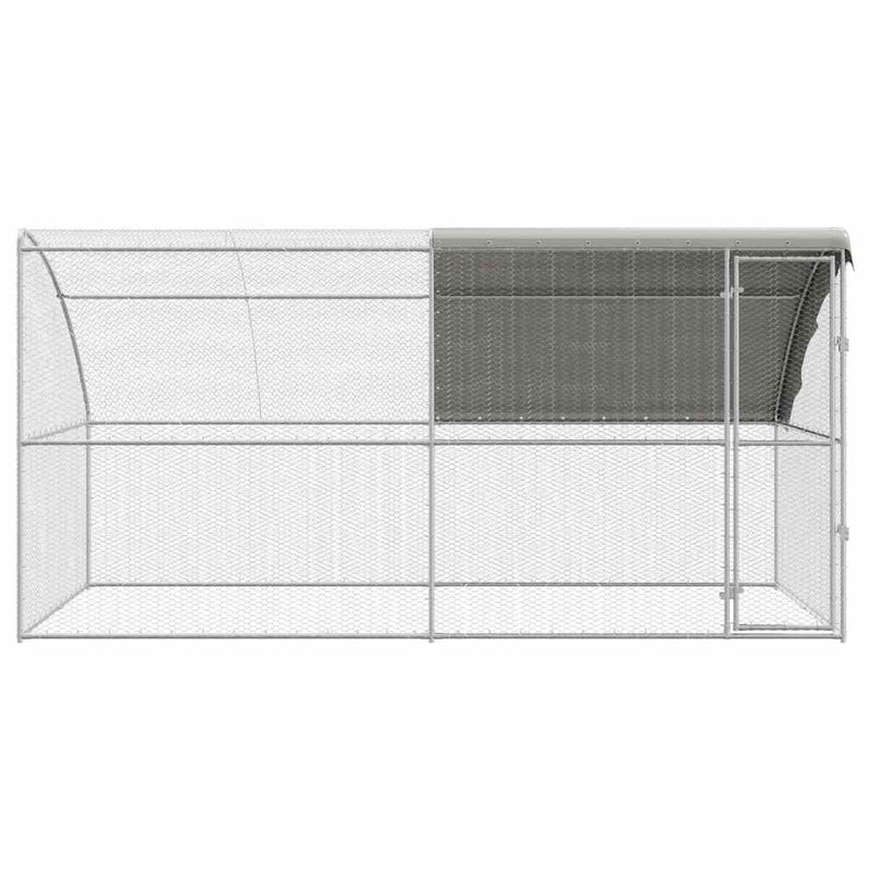 vidaXL Csirkeketrec Ezüst 400 x 200 x 198.5 cm Horganyzott acél