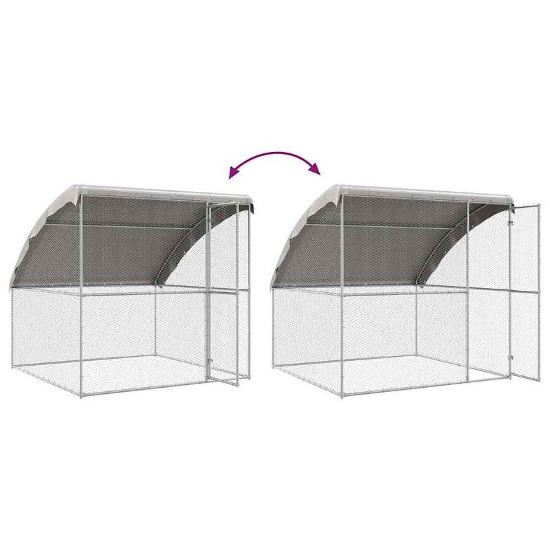 vidaXL Csirkeketrec Ezüst 400 x 200 x 198.5 cm Horganyzott acél