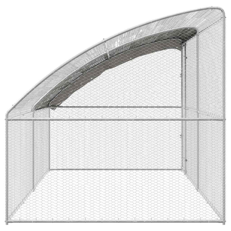 vidaXL Csirkeketrec Ezüst 400 x 200 x 198.5 cm Horganyzott acél