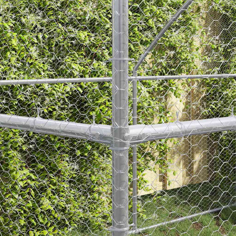 vidaXL Csirkeketrec Ezüst 600 x 200 x 198.5 cm Horganyzott acél