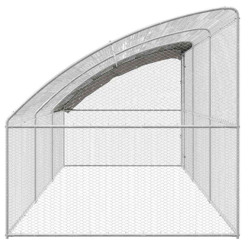vidaXL Csirkeketrec Ezüst 600 x 200 x 198.5 cm Horganyzott acél