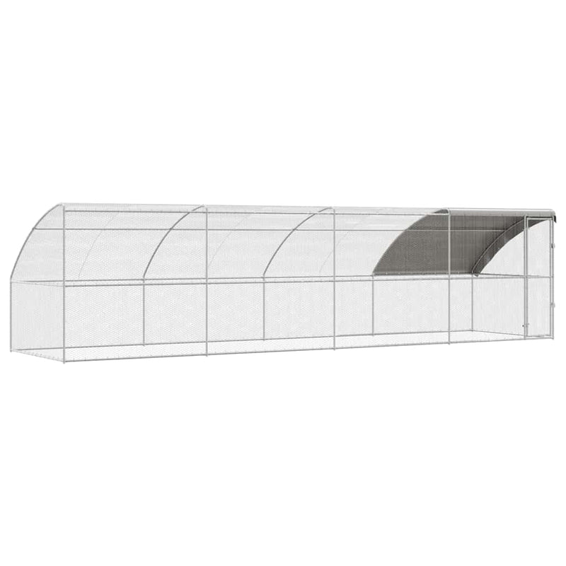 vidaXL Csirkeketrec Ezüst 800 x 200 x 198.5 cm Horganyzott acél