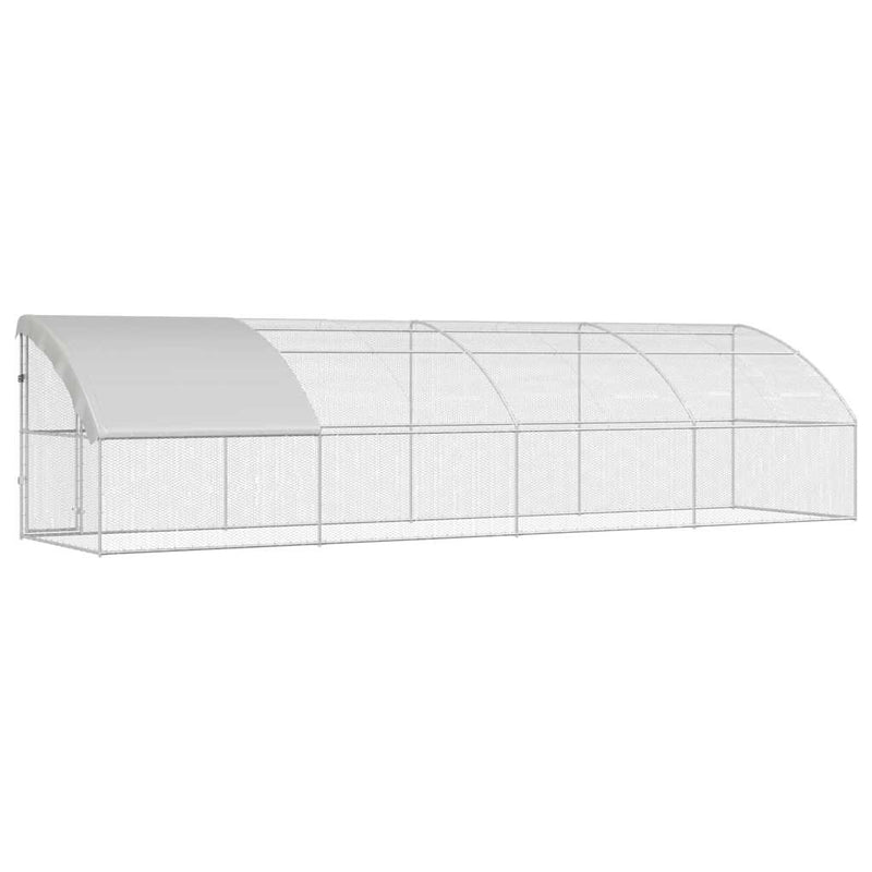 vidaXL Csirkeketrec Ezüst 800 x 200 x 198.5 cm Horganyzott acél