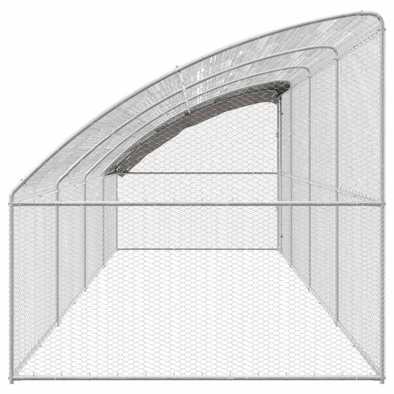 vidaXL Csirkeketrec Ezüst 800 x 200 x 198.5 cm Horganyzott acél