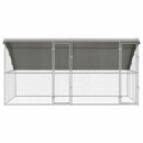 vidaXL Kutyaház tárolóval 2 pcs Ezüst 4 x 2 x 2 m Horganyzott acél