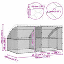vidaXL Kutyaház tárolóval 2 pcs Ezüst 4 x 2 x 2 m Acél