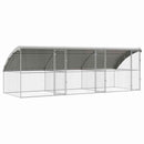 vidaXL Kutyaház tárolóval 3 pcs Ezüst 6 x 2 x 2 m Horganyzott acél