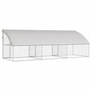 vidaXL Kutyaház tárolóval 3 pcs Ezüst 6 x 2 x 2 m Horganyzott acél