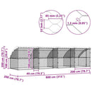 vidaXL Kutyaház tárolóval 4 pcs Ezüst 8 x 2 x 2 m Acél