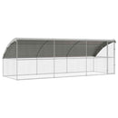 vidaXL Kutyaház tárolóval 3 pcs Ezüst 6 x 2 x 2 m Horganyzott acél