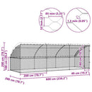 vidaXL Kutyaház tárolóval 3 pcs Ezüst 6 x 2 x 2 m Acél