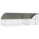 vidaXL Kutyaház tárolóval 3 pcs Ezüst 6 x 2 x 2 m Horganyzott acél