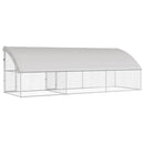 vidaXL Kutyaház tárolóval 3 pcs Ezüst 6 x 2 x 2 m Horganyzott acél