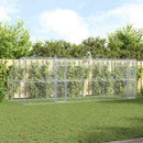 vidaXL Kutyaház tárolóval 3 pcs Ezüst 6 x 2 x 2 m Acél