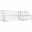 vidaXL Kutyaház tárolóval 3 pcs Ezüst 6 x 2 x 2 m Horganyzott acél