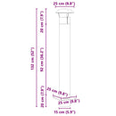 vidaXL Kémény Kiterjesztés Ezüst 25 x 25 x 132 cm Rozsdamentes acél