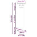 vidaXL Kémény Kiterjesztés Ezüst 35 x 35 x 132 cm Rozsdamentes acél