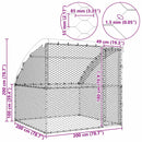 vidaXL Kutyaház tárolóval Ezüst 2 x 2 x 2 m Acél