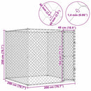 vidaXL Kutyaketrec Ezüst 200 x 200 x 200 cm Horganyzott acél