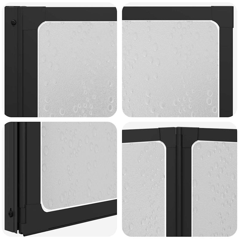 vidaXL Zuhanyfal Fekete 120 x 2 x 117 cm Alumínium