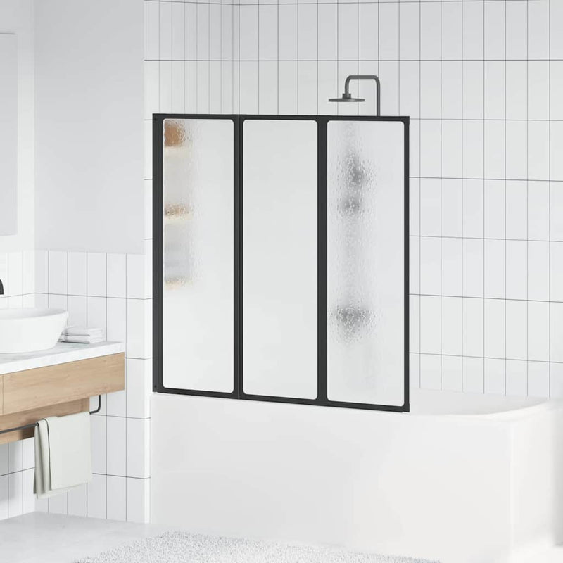 vidaXL Zuhanyfal Fekete 120 x 2 x 117 cm Alumínium